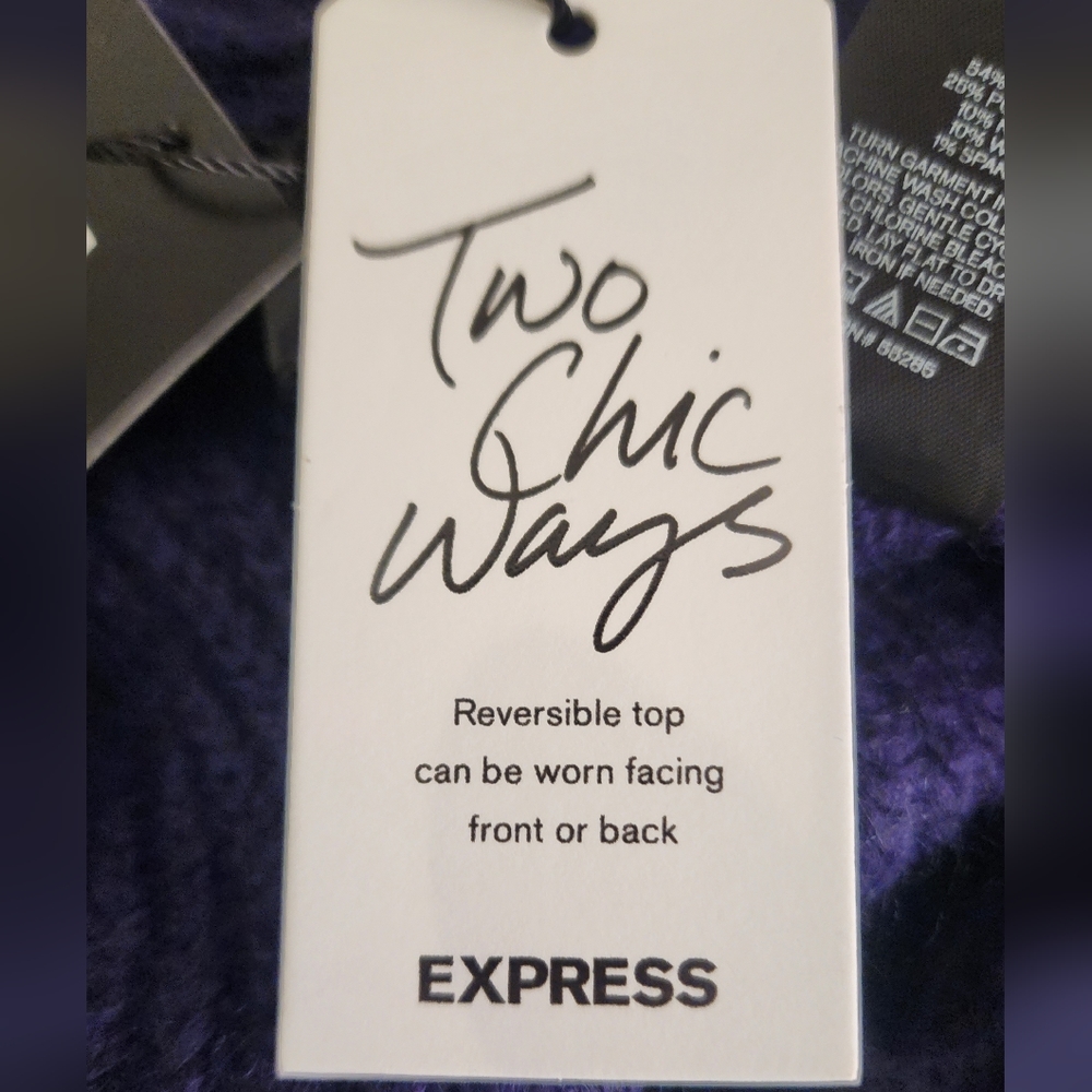 NWT EXPRESS Embellished Twist Sweater - Picture 5 of 8